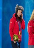 Tina Maze, Dominique Gisin and Lara Gut - Sochi 2014 Podest Ceremonial