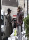 Zoe Saldana and her husband Marco Perego - Real Paris Street Style: Winter 2014