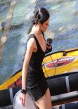 Adrianne Curry in Black Mini Dress - Universal Studios Hollywood