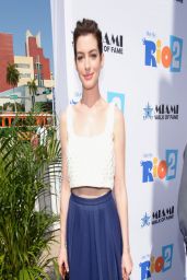 Anne Hathaway Wearing Osman Square-Neck Crop-Top – Miami Walk Of Fame Inauguration