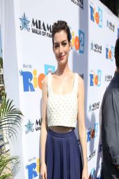 Anne Hathaway Wearing Osman Square-Neck Crop-Top – Miami Walk Of Fame Inauguration