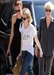 Emma Roberts Street Style - Meets up With Girl Friends - March 2014