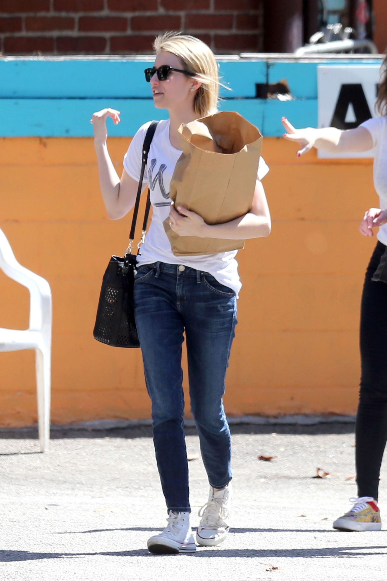 Emma Roberts Street Style - Meets up With Girl Friends - March 2014 ...