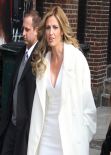 Erin Andrews in White Dress at the Late Show with David Letterman in New York City