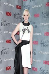 Gwendoline Christie Wearing Giles Giles Satin Dress- ‘Game of Thrones’ Season 4 Premiere in New York City