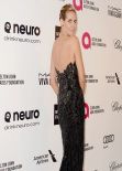 Heidi Klum in Atelier Versace Spring 2014 Black Strapless Gown - 2014 Elton John AIDS Foundation Oscar Party