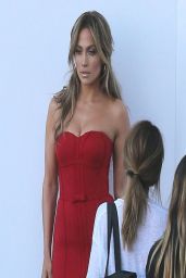 Jennifer Lopez in Red Dress - Arriving at the 