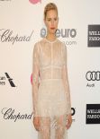 Karolina Kurkova Wearing Elie Saab Spring 2014 Lace Long Sleeve Gown - 2014 Elton John Oscar Party