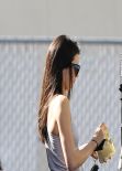 Kendall Jenner in Tights at a Gas Station in Calabasas, March 2014