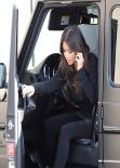 Kim Kardashian All in Black - Arriving at a Studio in Los Angeles