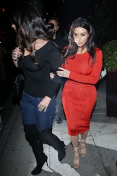 Kim Kardashian at Crustacean Restaurant in Beverly Hills - Dines With Brittny Gastineau