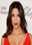 Kim Kardashian in Red Celia Kritharioti Dress - 2014 Elton John Oscar Party