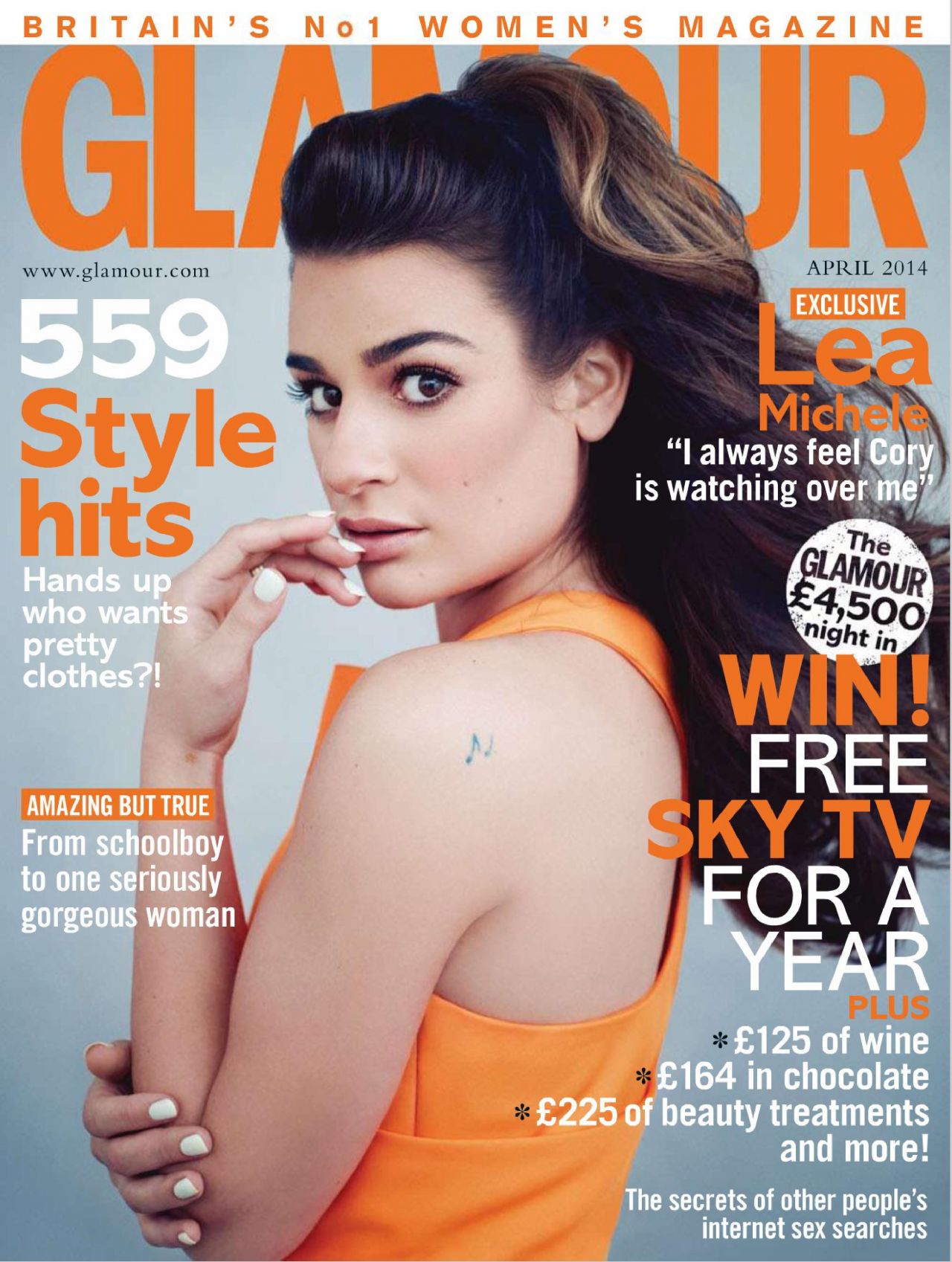 Lea Michele - Glamour Magazine (UK) - April 2014 Issue • CelebMafia