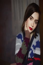 Lily Collins Photoshoot - Barrie Knitwear Collection 2014