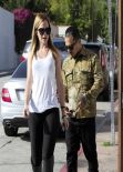 Mena Suvari Street Style - At a UPS Store in West Hollywood
