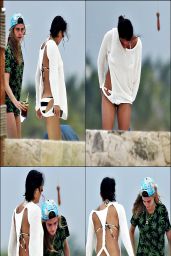 Michelle Rodriguez and Cara Delevingne Cuddle on the Beach - March 2014