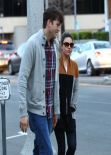 Mila Kunis Street Style - Arriving to the Black Market Liquor Bar in Studio City