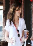 Minka Kelly Street Style - Gets Food To Go At King