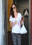 Minka Kelly Street Style - Gets Food To Go At King