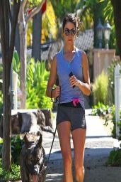 Nikki Reed Runs With Her Dog on the Streets in Los Angeles  - March 2014