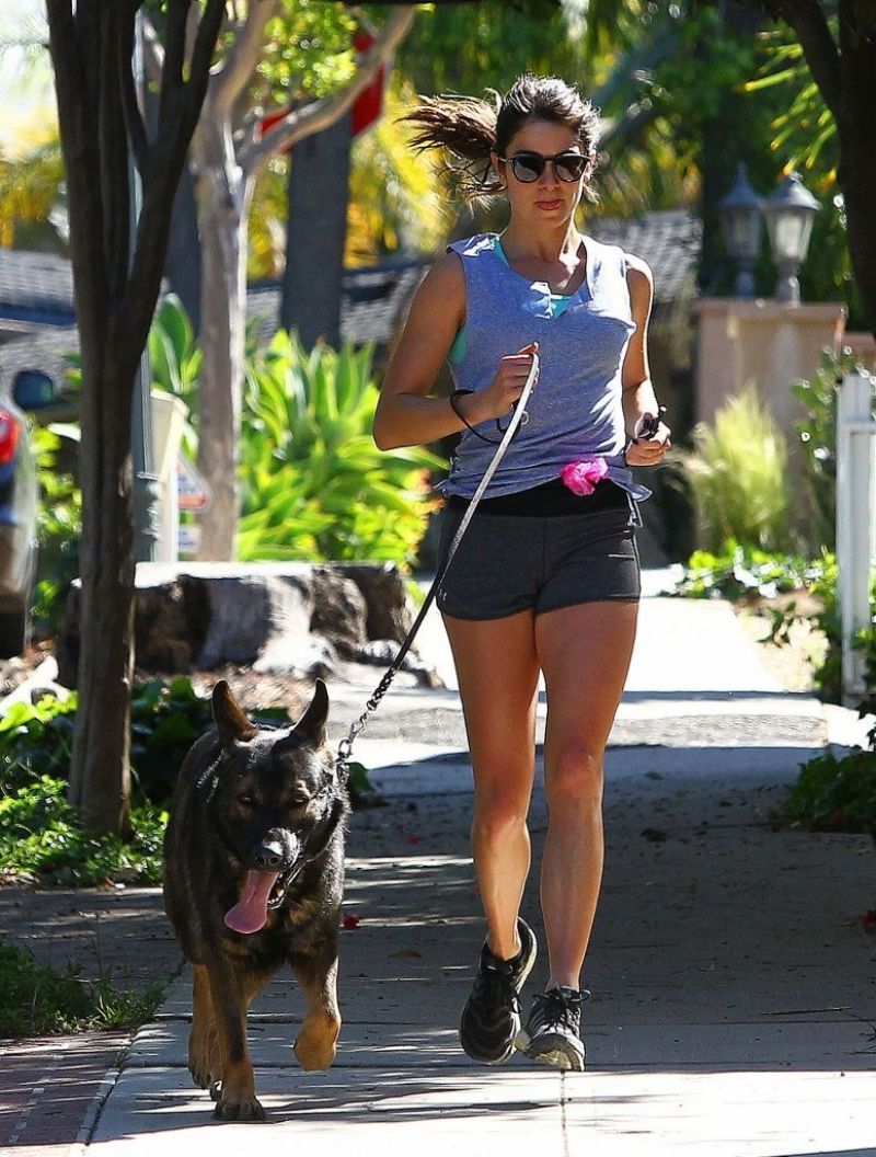 Nikki Reed Runs With Her Dog on the Streets in Los Angeles - March 2014 ...