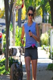 Nikki Reed Runs With Her Dog on the Streets in Los Angeles  - March 2014