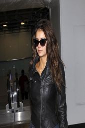 Nina Dobrev in Jeans at LAX Airport - March 2014