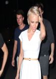 Pamela Anderson Night Out Style - Arriving at Crossroads Restaurant in LA, March 2014