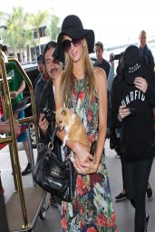 Paris Hilton in Long-Dress at LAX Airport - March 2014