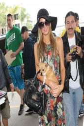 Paris Hilton in Long-Dress at LAX Airport - March 2014