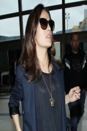 Salma Hayek Casual Style - LAX Airport - March 2014