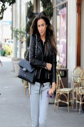 Shay Mitchell Casual Street Style - Out for Lunch With Friends - March 2014