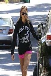 Stacy Keibler in Pink Shorts - Out in West Hollywood - March 2014