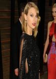 Taylor Swift in Black Sequin Julien Macdonald Floor-Length Gown - 2014 Vanity Fair Oscar Party in Hollywood
