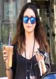 Vanessa Hudgens Casual Street Style - The Coffee Bean in Studio City