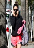 Vanessa Hudgens Shows Off Legs - Leaving Yoga Classes in Studio City - March 2014