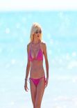 Victoria Silvstedt in Pink Bikini - Miami Beach - March 2014