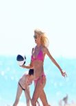 Victoria Silvstedt in Pink Bikini - Miami Beach - March 2014