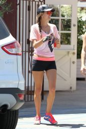 Alessandra Ambrosio Shows Off Her Legs in Tiny Shorts - Brentwood, April 2014