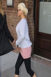 Christina Aguilera Street Style - Out in New York City - April 2014