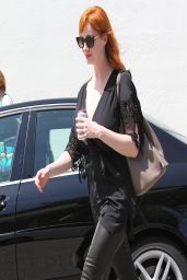 Christina Hendricks all in Black - Out Shopping in Los Angeles - April 2014