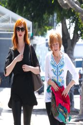 Christina Hendricks all in Black - Out Shopping in Los Angeles - April 2014