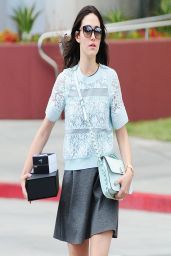 Emmy Rossum Wears a Short Skirt in Beverly Hills - Takes Cash Out of the ATM - April 2014