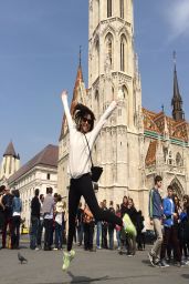 Eva Longoria in Budapest - Jumps for Joy - April 2014
