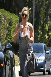Hilary Duff in Overalls - Out in Woodland Hills - April 2014