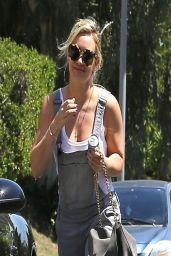 Hilary Duff in Overalls - Out in Woodland Hills - April 2014