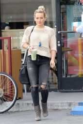 Hilary Duff in Ripped Skinny Jeans - Stops by Coffee Bean in West Hollywood