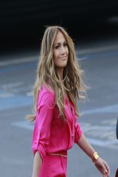 Jennifer Lopez Leggy wearing Pink Shorts - Heading Into 