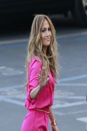Jennifer Lopez Leggy wearing Pink Shorts - Heading Into 