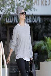 Kaley Cuoco in Leggings - After lunch at the Newsroom Cafe in West Hollywood